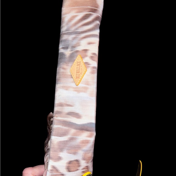 MZ WALLACE👜Brown & Grey Leopard Print Bag w/ matching wristlet, 9 Pockets, NWOT - Picture 8 of 10